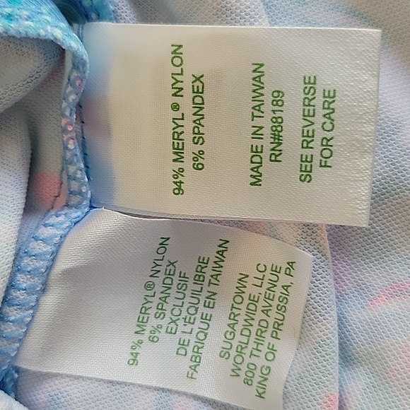 Lilly Pulitzer Colorful Blouse Blue and Pink Split Neck Top Long Sleeve Small - Picture 8 of 9